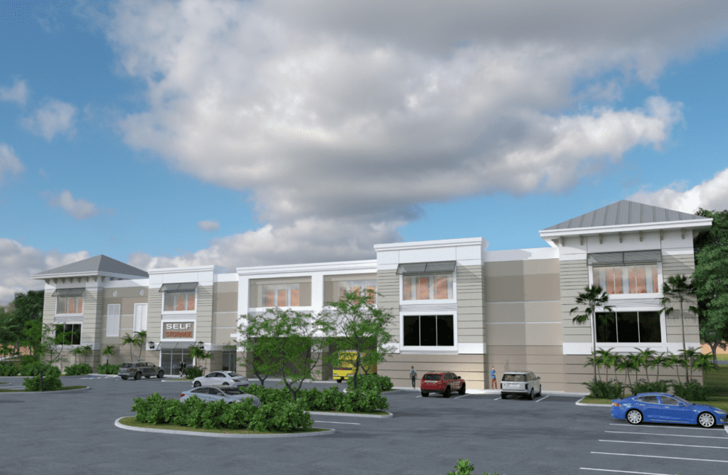 Rendering of a self storage building in Lehigh Acres Florida